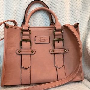 BASS 2in1 satchel and crossbody salmon purse
